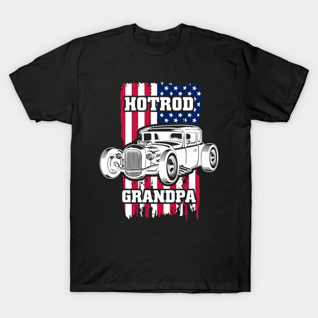 Hot Rod Grandpa American Vintage Tuning Mechanic T-Shirt by FunnyphskStore